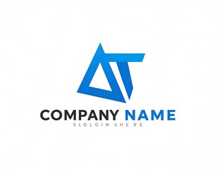 Blue abstract logo with initials