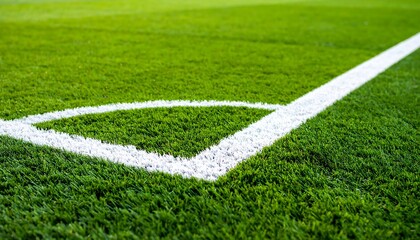 Close-up of a corner of a soccer field