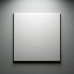 Blank Square Canvas on Textured Wall white empty