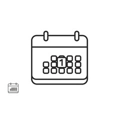Icon Set Vector Graphic of Calendar with Day One in Minimalist Style