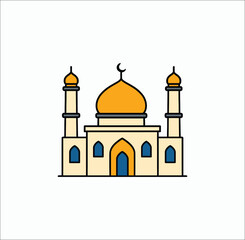 Art & Illustration
Flat vector illustration of a mosque with domes and minarets, perfect for Islamic themes.