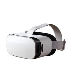 Virtual reality headset on table, white isolated background