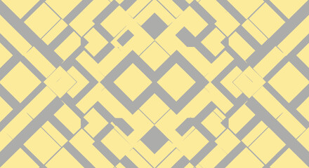 Abstract geometric symmetrical pattern, yellow on gray