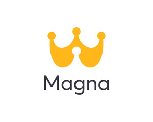 Abstract crown, people logo icon design minimal style illustration. Family, teamwork, coworking emblem sign symbol logotype.