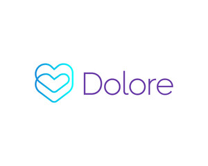 Thin line heart loop  icon logo design. Valentines day, medical, health  sign logotype