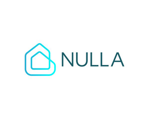 Abstract house, building loop  icon logo design template. Minimalistic thin line real estate property  sign symbol mark logotype