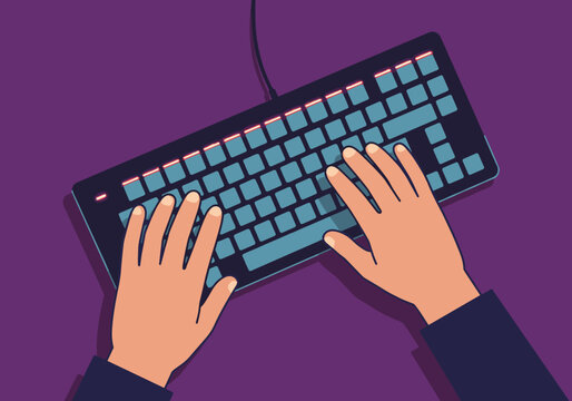 Typing skills enhancement workshop virtual space online event interactive environment top-down view digital literacy