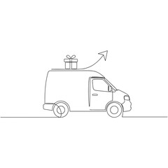 Fototapeta premium Flat-lay delivery parcel concept in modern minimal style black on transparent background, for e-commerce, logistics or courier service banners.