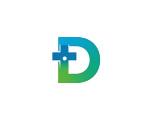 Obraz premium Colorful letter D with medical plus