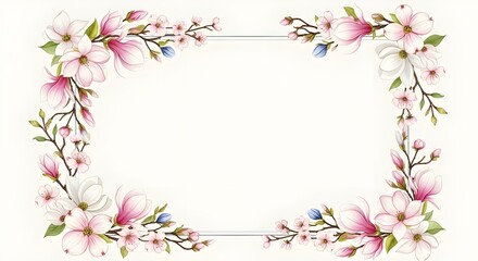 frame of pink flowers