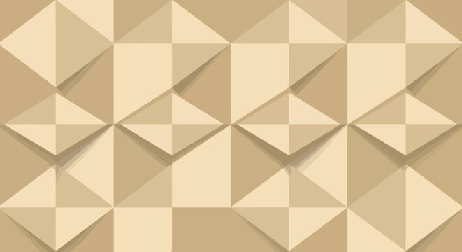 Beige geometric tessellation with raised pyramid shapes and drop shadows
