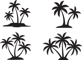 set of palm trees