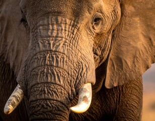 Close-up of an elephant's head