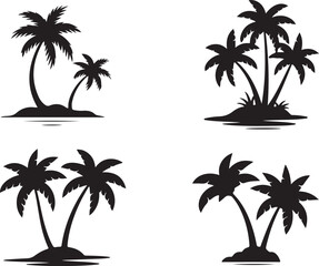 set of palm trees