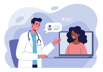 Telehealth consultation with a doctor virtual environment digital interaction healthcare professional perspective