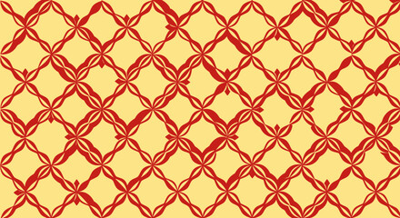 Red ornate diamond pattern on yellow background
