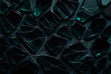 Cracked Teal Mosaic with Glossy Texture