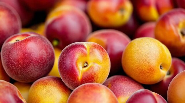 selective focus vibrant ripe nectarines