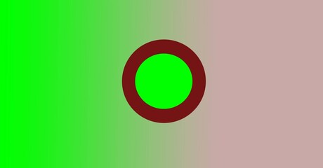 green and sandal background with red circle