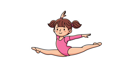 A Little Girl's Joyful Expression Through Gymnastics, Embodying Flexibility and Grace