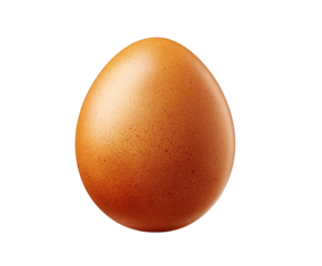 A single brown chicken egg isolated on a transparent background, showcasing its textured shell and oval shape, perfect for culinary or agricultural themes