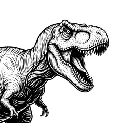Naklejka premium Vector art of fierce trex illustration with open mouth roaring