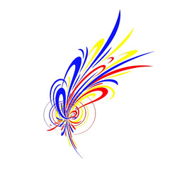 Fototapeta premium Abstract colorful design with dynamic lines and shapes.