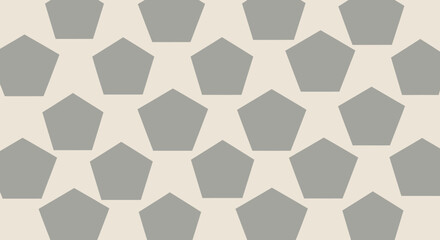 Grey pentagons in a tessellating pattern on light beige background