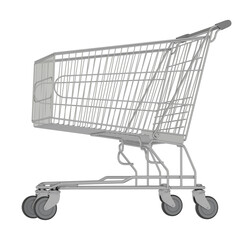 Shopping cart isolated transparent background 3d rendering
