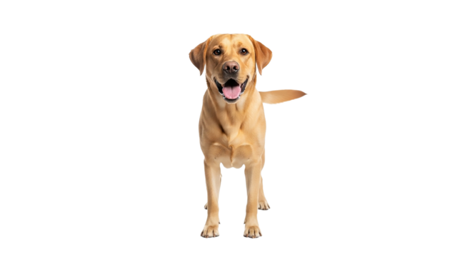 Happy labrador retriever standing isolated on transparent background with a smile - Powered by Adobe