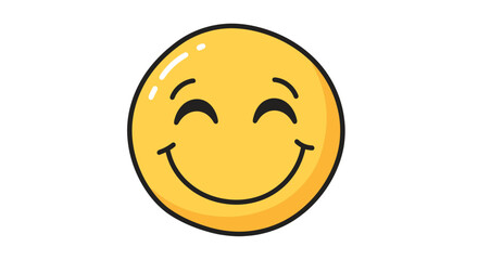 Fototapeta premium Vibrant cartoon emoticon conveying happiness and cheerfulness in simple design style