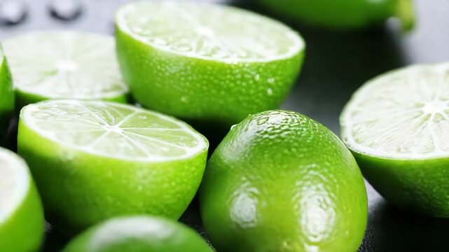 Fresh limes sliced for cooking and drinks preparation