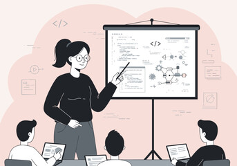 Interactive coding workshop for beginners virtual environment educational content engaging viewpoint