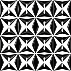 Fototapeta premium UHD ultra realistic seamless pattern of black irregular diamond/oval shapes, sharp contours, densely packed on white, studio lit, flat lay, modern graphic design concept