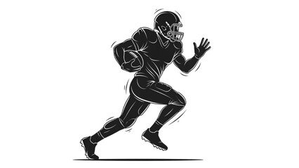 Obraz premium American Football Players Silhouettes – Vector Illustration Set AI EPS PNG JPEG