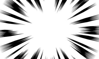 dramatic black and white speed lines emanating from a central point for comic book effect