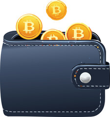 Cryptocurrency Digital Wallet with Floating Tokens Representing Modern Blockchain Financial Technology