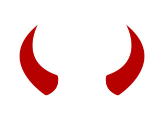 Vector Halloween red devil horns illustration