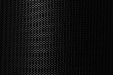 Obraz premium Close-up macro of black steel grid texture,Black iron speaker grid texture. Speaker mesh as background.