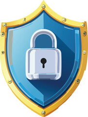 Cybersecurity Shield with Padlock and Binary Code Representing Digital Data Protection Technology