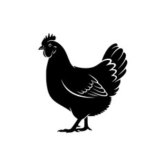 Fototapeta premium Vector art of black silhouette of a rooster, minimalist design for logo or icon