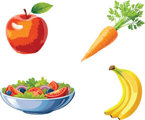 Colorful Healthy Food Collection with Fresh Ingredients