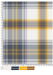 Plaid fabric pattern, blue, brown, cream, seamless for textiles, and for designing clothes, skirts or decorative fabrics. Vector illustration.