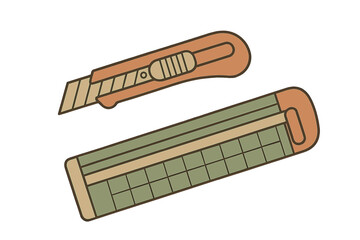 Professional crafting tools set featuring a sharp utility knife and a durable protective cutting mat for various creative projects and office tasks