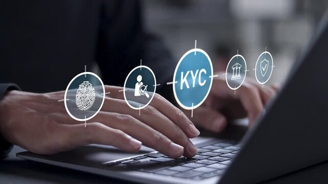 KYC Know Your Customer concept. Client authentication, business identity verifying of your customers for Increase financial security and access personal financial data. 