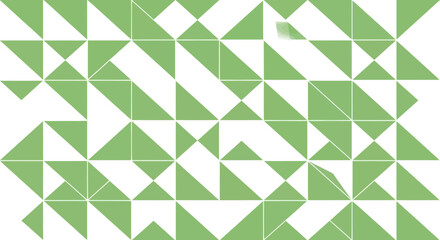 Green triangles on white. Abstract pattern. Geometric design