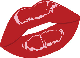 red lips with heart