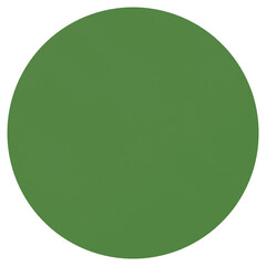A solid green circle is centered against a clean white backdrop, creating a simple yet striking visual. The shape is perfect.