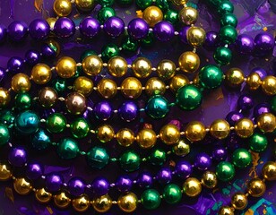 Colorful Mardi Gras beads