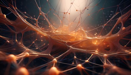 Intricate Digital Network Abstract Representation of Synaptic Connections and Data Flow